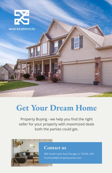 Free Real Estate Advertising Poster Template to Edit Online