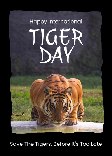 Free International Tiger Day Greeting Card Template to Edit Online