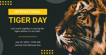 Free International Tiger Day Facebook Post Template to Edit Online