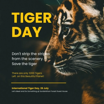 Free International Tiger Day Instagram Post Template to Edit Online