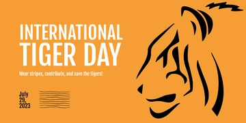 Free International Tiger Day Twitter Post Template to Edit Online