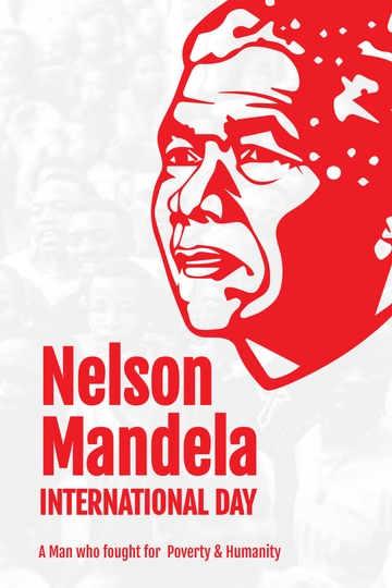 Free Nelson Mandela Day Pinterest Graphic Template to Edit Online