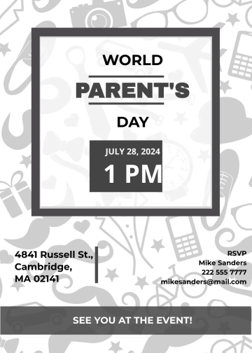 Free Parent's Day Invitation Template to Edit Online