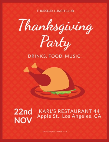 Free Club Thanksgiving Flyer Template to Edit Online