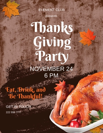 Free Attractive Thanksgiving Flyer Template to Edit Online