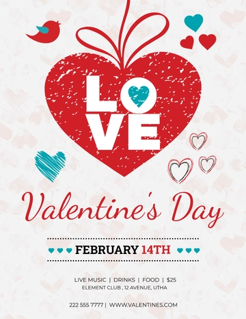 Free Valentine's Day Love Flyer Template to Edit Online