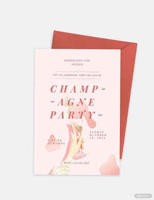 Champagne Party Invitation Template