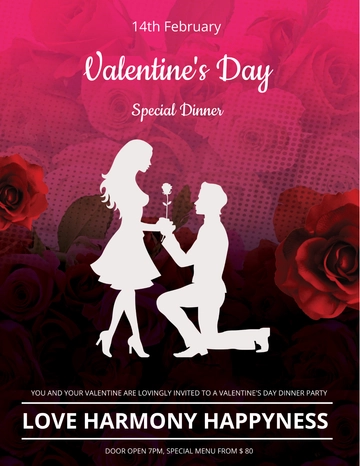 Free Printable Valentine's Day Menu Template to Edit Online