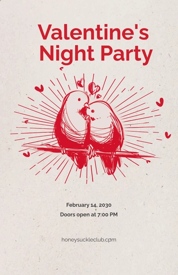 Free Valentine's Day Party Poster Template to Edit Online