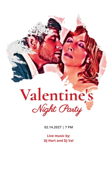 Free Valentine's Night Party Poster Template to Edit Online