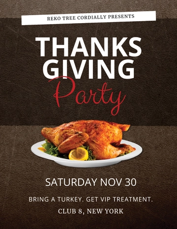 Thanksgiving Party Flyer Template - Edit Online & Download
