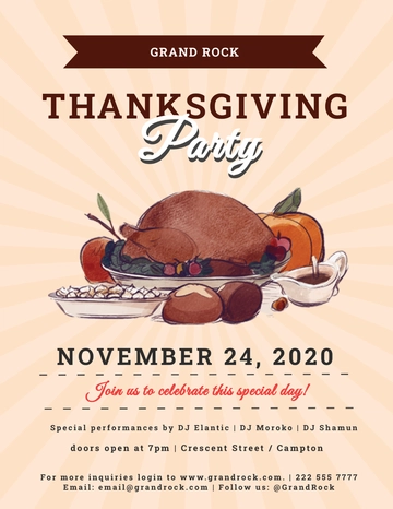 Free Thanksgiving Celebration Flyer Template to Edit Online