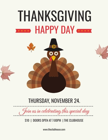 Free Happy Thanksgiving Flyer Template to Edit Online