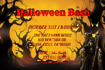 Free Halloween Bash Printable Invitation Template to Edit Online