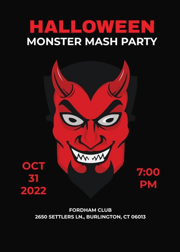 Free Halloween Monster Mash Party Invitation Template to Edit Online