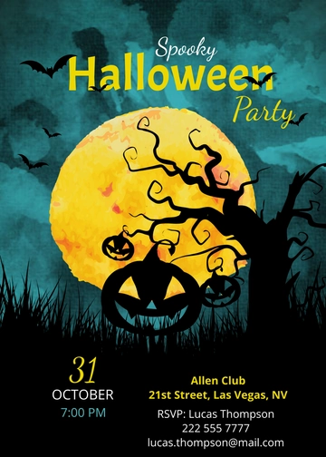 Free Spooky Halloween Party Invitation Template to Edit Online