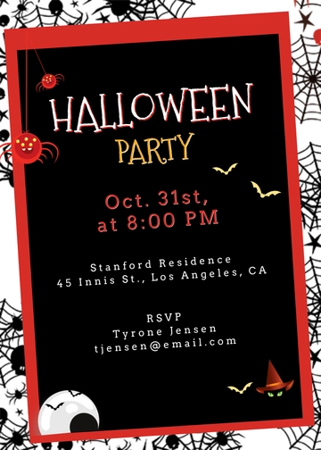 Free Halloween Party Invitation Template to Edit Online