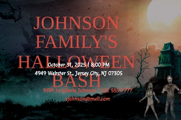 Free Halloween Bash Party Invitation Template to Edit Online
