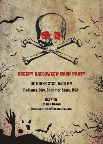 Free Creepy Halloween Invitation Template to Edit Online