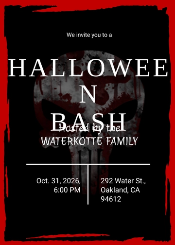 Free Halloween Bash Invitation Sample Template to Edit Online