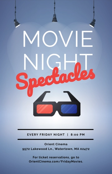 Free Movie Night Poster Template to Edit Online