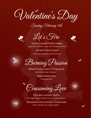 Free Happy Valentine's Day Menu Template to Edit Online