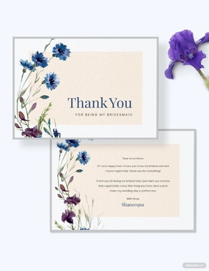 Bridesmaid Thank You Card Template