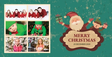 Free Floral Christmas Photo Card Template to Edit Online