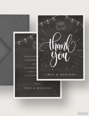 Chalkboard Wedding Thank You Card Template