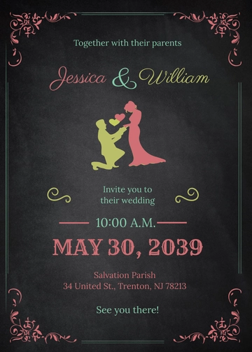 Free Wedding Chalkboard Invitation Template to Edit Online