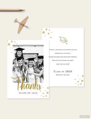 College Graduation Thank You Card Template