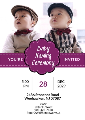 Free Grand Baby Name Ceremony Invitation Template to Edit Online