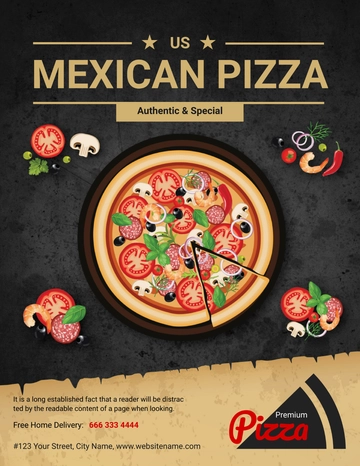 Free Restaurant Mexican Pizza Flyer Template to Edit Online