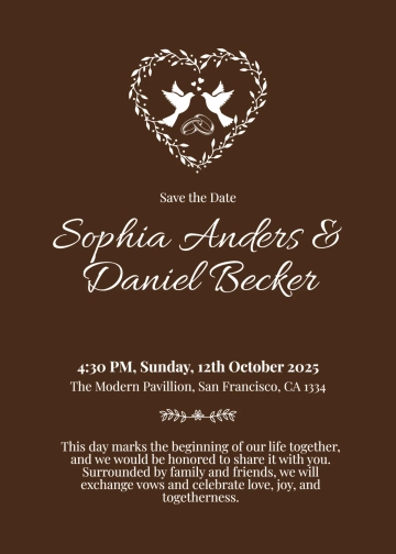 Free Classic Rustic Wedding Invitation Template to Edit Online