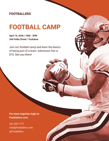 Free Sample Football Camp Flyer Template to Edit Online
