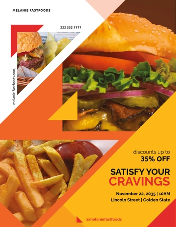 Free Delicious Fast Food Flyer Template to Edit Online