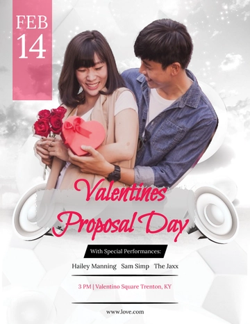 Free Valentine's Day Proposal Flyer Template to Edit Online