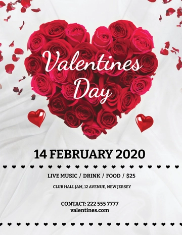 Free Valentine's Day Rose Flyer Template to Edit Online