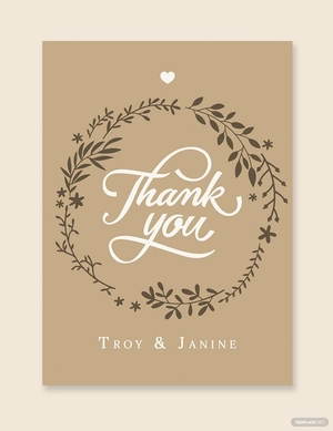 Rustic Wedding Thank You Card Template