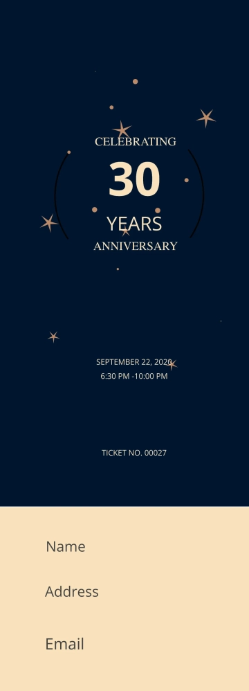 Free Anniversary Ticket Template to Edit Online