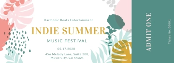 Free Music Event Ticket Template to Edit Online