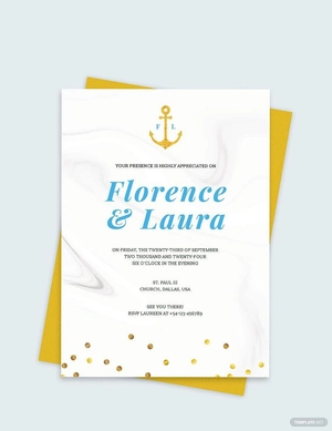 Nautical Wedding Invitation Template