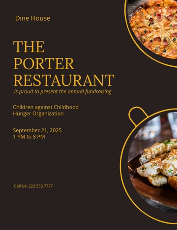 Free Restaurant Fundraising Flyer Template to Edit Online