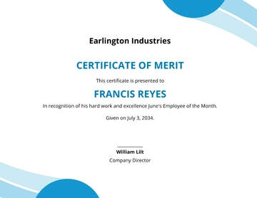 Free Certificate of Merit Template to Edit Online