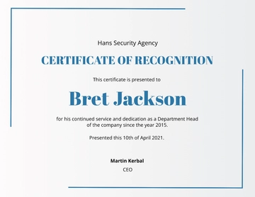 Free Certificate of Service Template to Edit Online