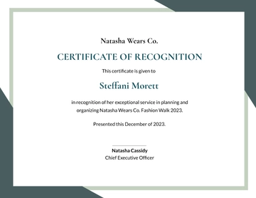 Free Employee Certificate of Service Template to Edit Online