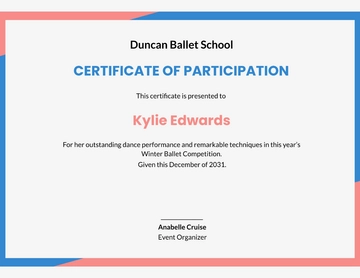 Free Dance Certificate Template to Edit Online