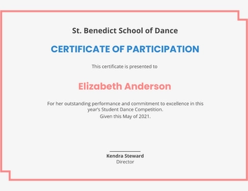 Free Modern Dance Certificate Template to Edit Online