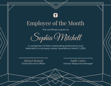 Employee of the Month Award Certificate Template - Edit Online & Download
