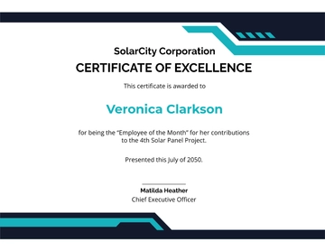 Free Simple Employee of the Month Certificate Template to Edit Online